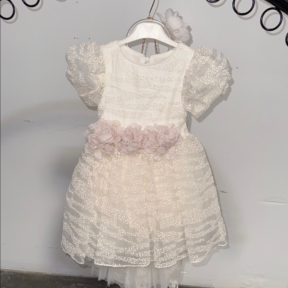 Elegant Cream Kids Formal Dress